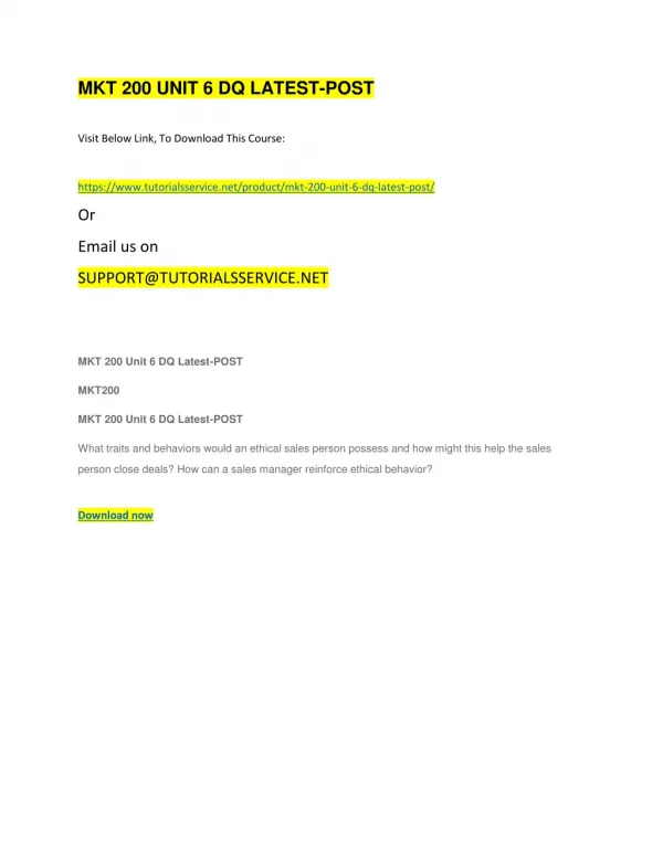 mkt 200 unit 6 dq latest post