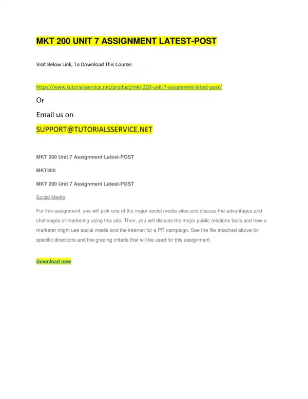 mkt 200 unit 7 assignment latest post