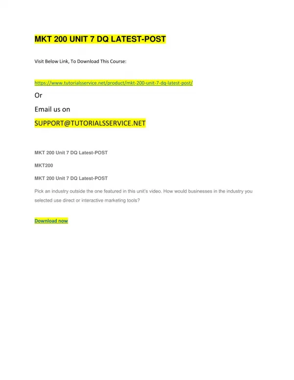 mkt 200 unit 7 dq latest post