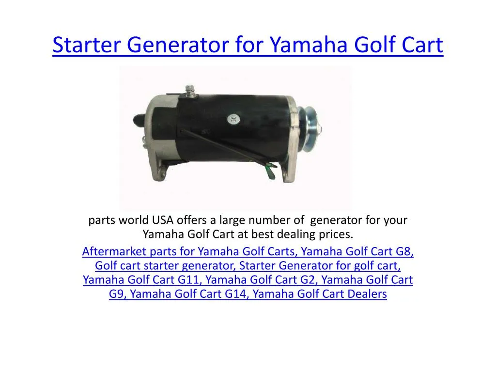 starter generator for yamaha golf cart