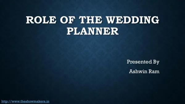 Role Of The Wedding Planner