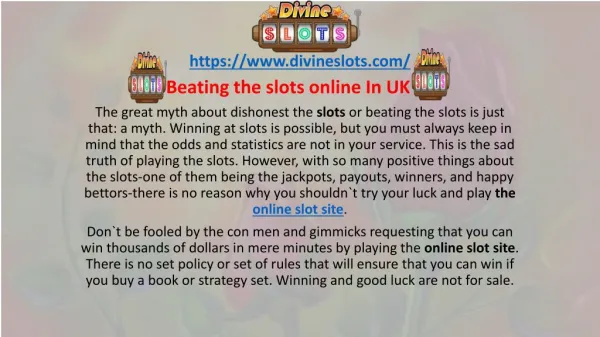 Beating the slots online In UK