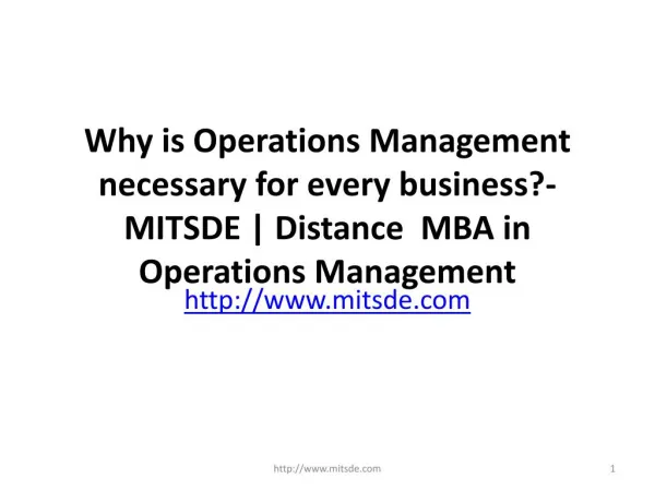 Why is Operations Management necessary for every business?