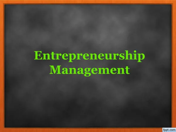 entrepreneurship management