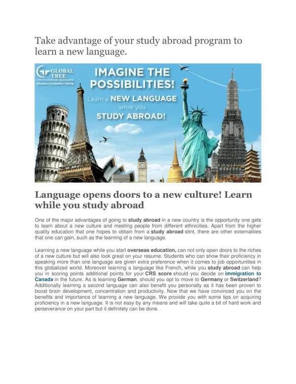 Abroad Education: Foreign Language, Overseas Education Consultants