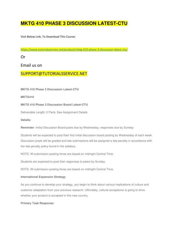 mktg 410 phase 3 discussion latest ctu