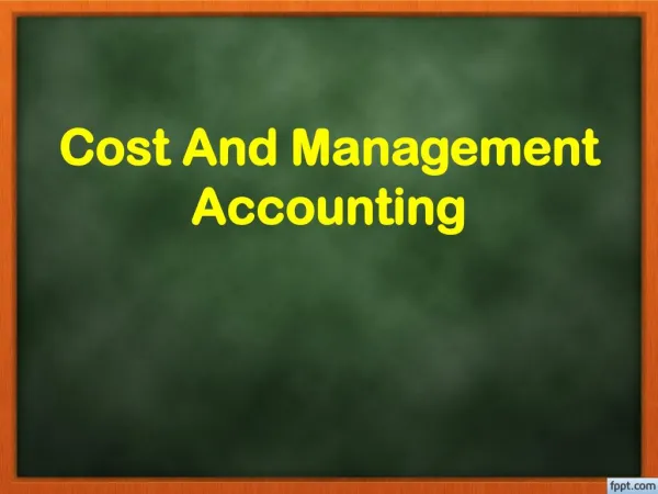 cost and management accounting