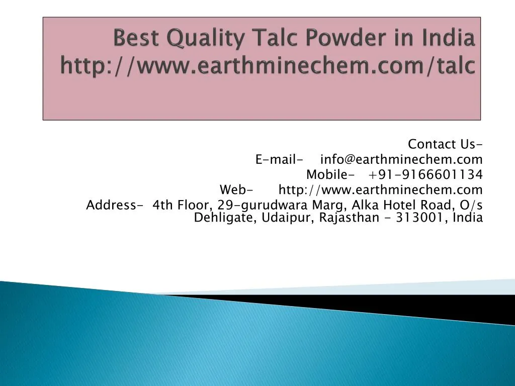 best quality talc powder in india http www earthminechem com talc