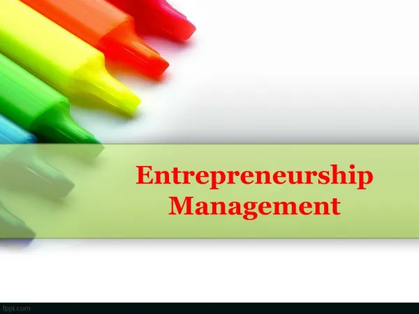 entrepreneurship management