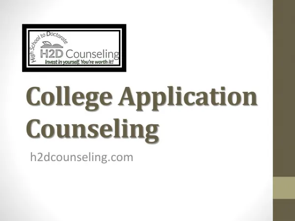 College Application Counseling - h2dcounseling.com