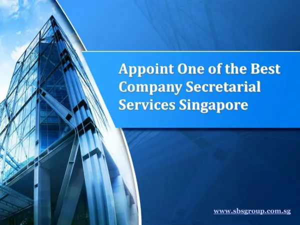Appoint One of the Best Company Secretarial Services Singapore
