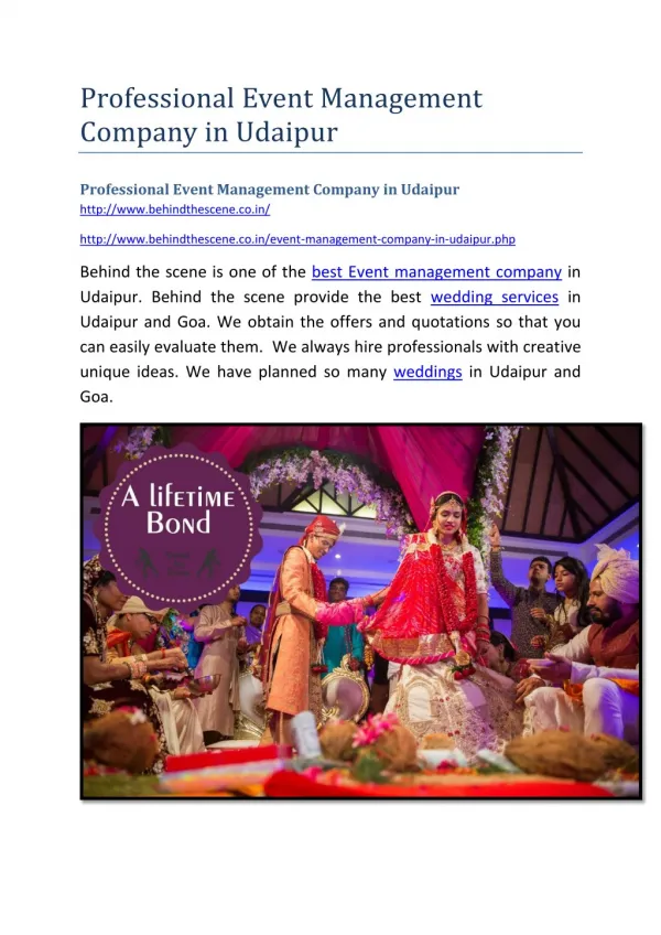 professional event management company in udaipur