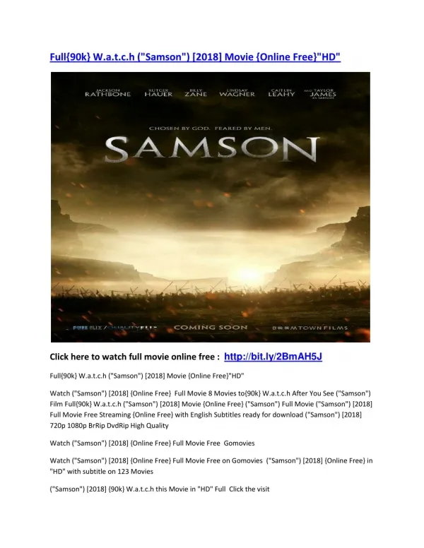 Full{90k} W.a.t.c.h ("Samson") [2018] Movie {Online Free}"HD"