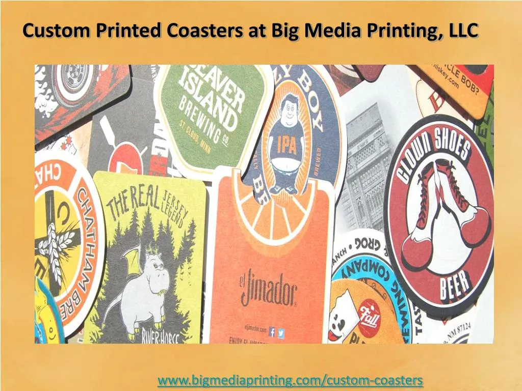 custom printed coasters at big media printing llc