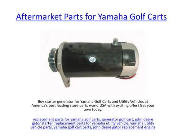 Aftermarket Parts for Yamaha Golf Carts