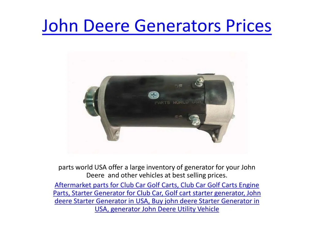 john deere generators prices