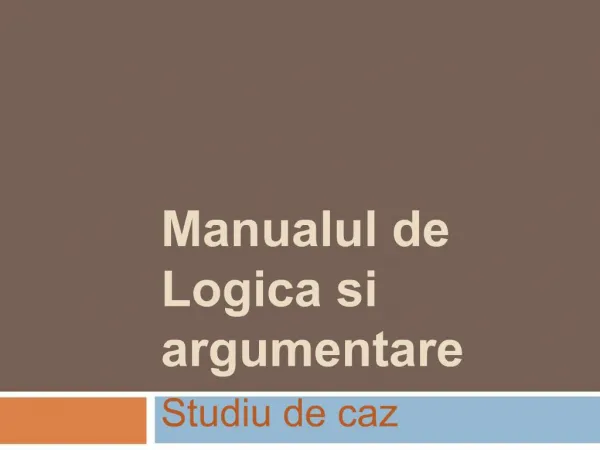 Manualul de Logica si argumentare