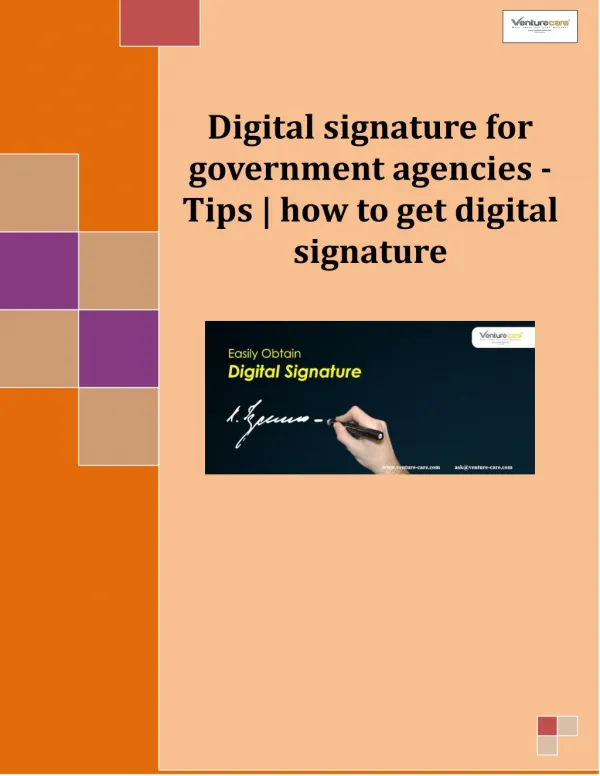 Tips gor government agencies going - Digital signature certificate online