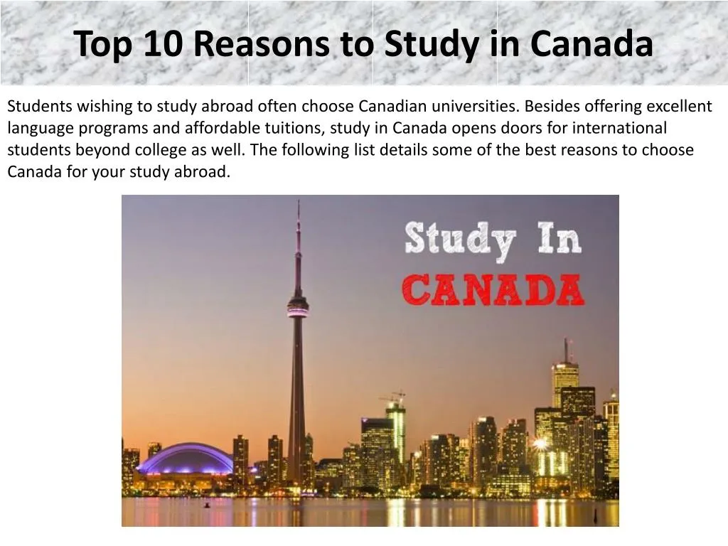 top 10 reasons to study in canada