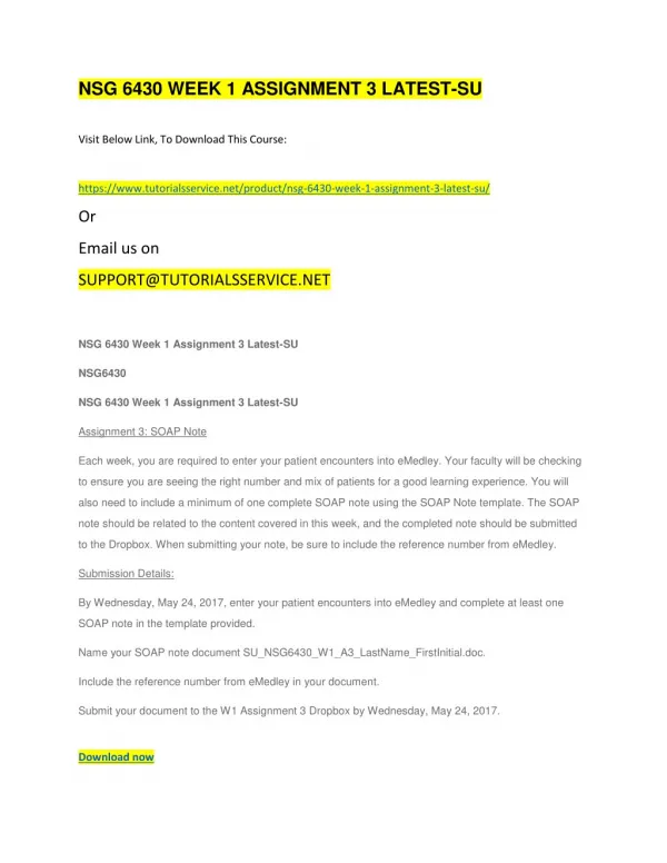nsg 6430 week 1 assignment 3 latest su