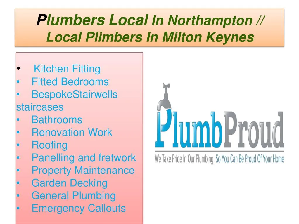 p lumbers local in northampton local plimbers