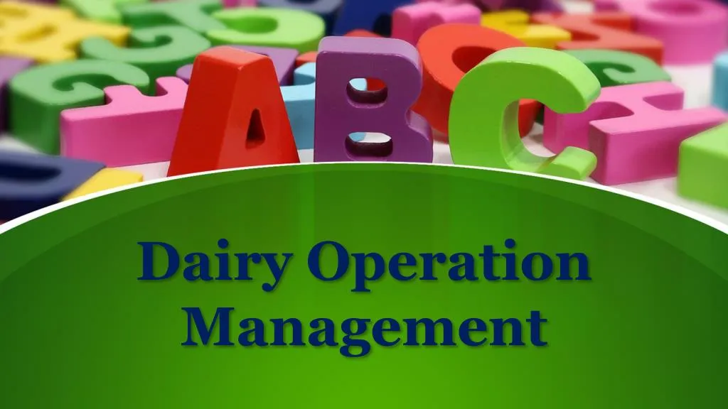 dairy operation management