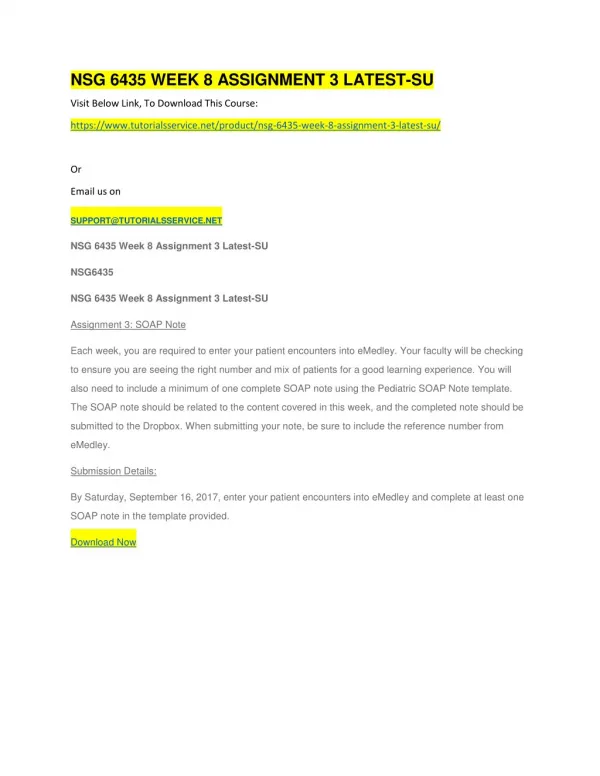 nsg 6435 week 8 assignment 3 latest su
