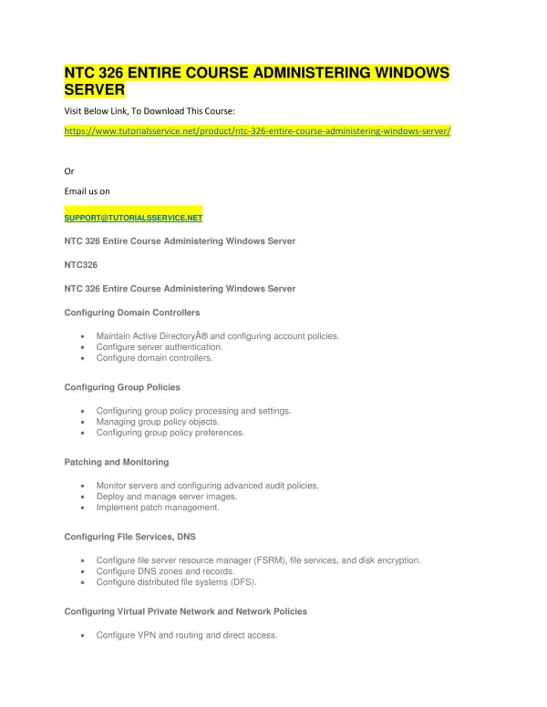 ntc 326 entire course administering windows server