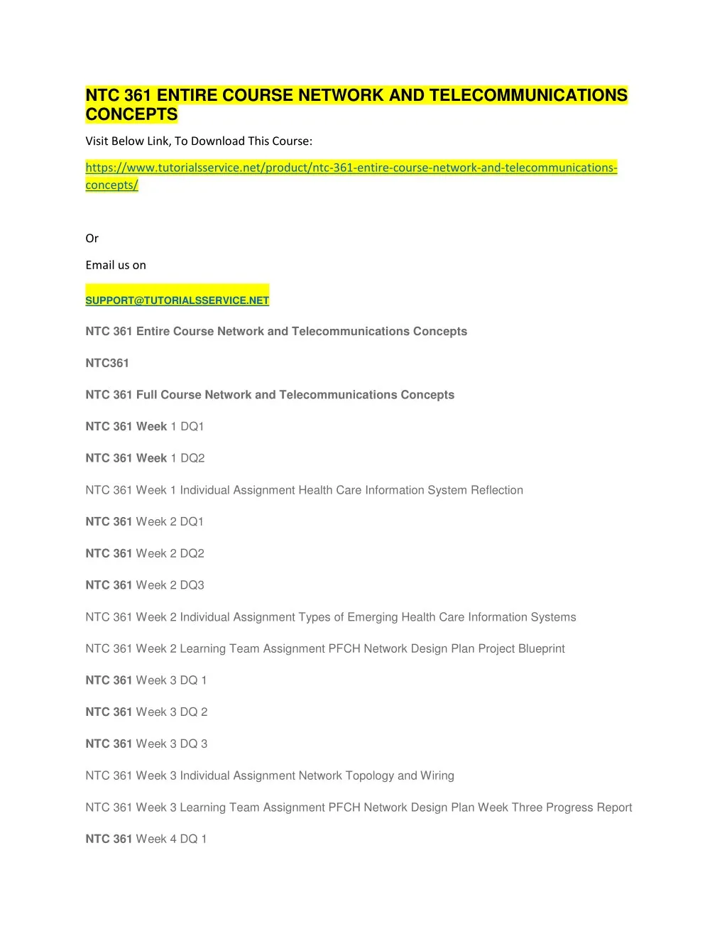 ntc 361 entire course network