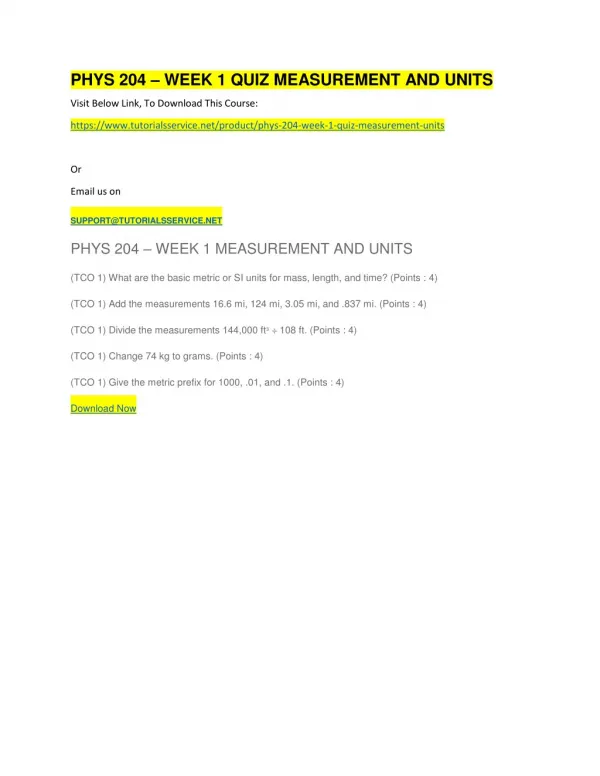 phys 204 week 1 quiz measurement and units