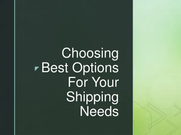 Choosing Best Options For Your Shipping Needs