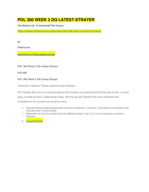 pol 300 week 2 dq latest strayer