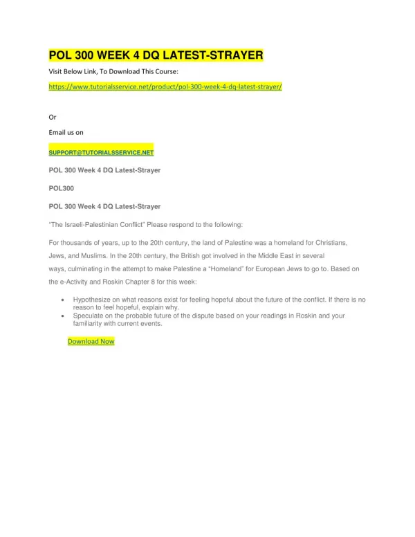 pol 300 week 4 dq latest strayer