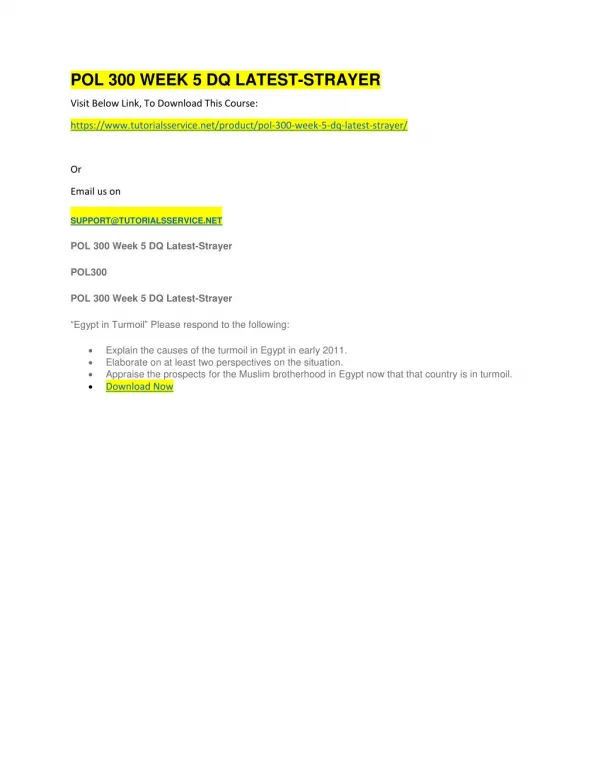 pol 300 week 5 dq latest strayer