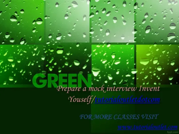 Prepare a mock interview Invent Youself/tutorialoutletdotcom