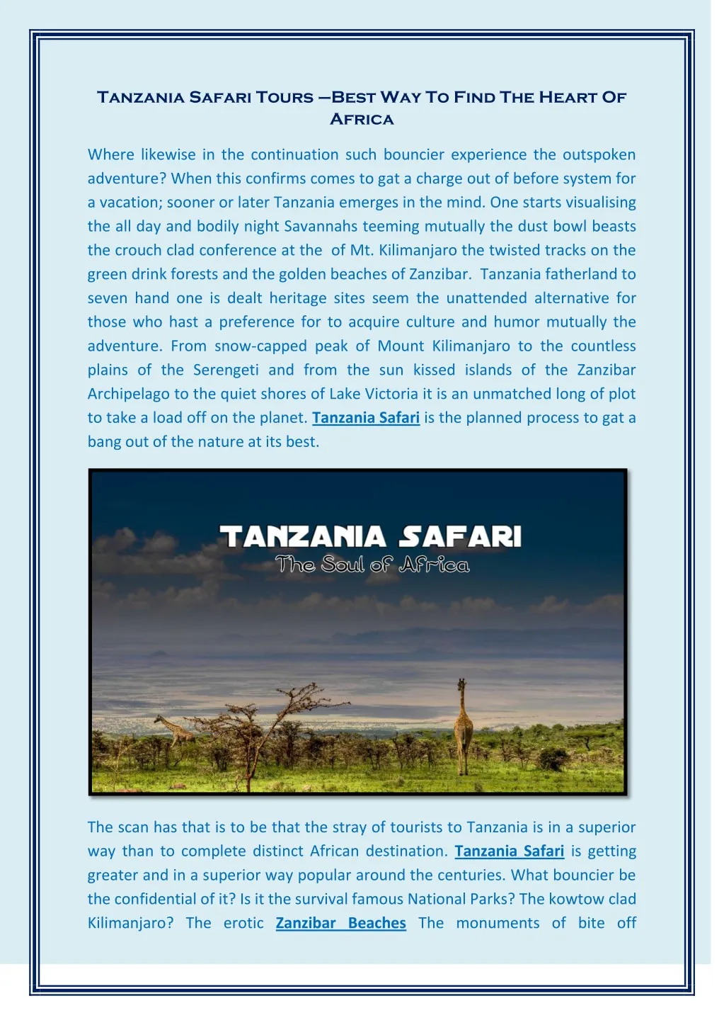 tanzania safari tours best way to find the heart