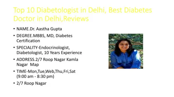 Top 10 Diabetologist in Delhi, Best Diabetes Doctor in Delhi,Reviews