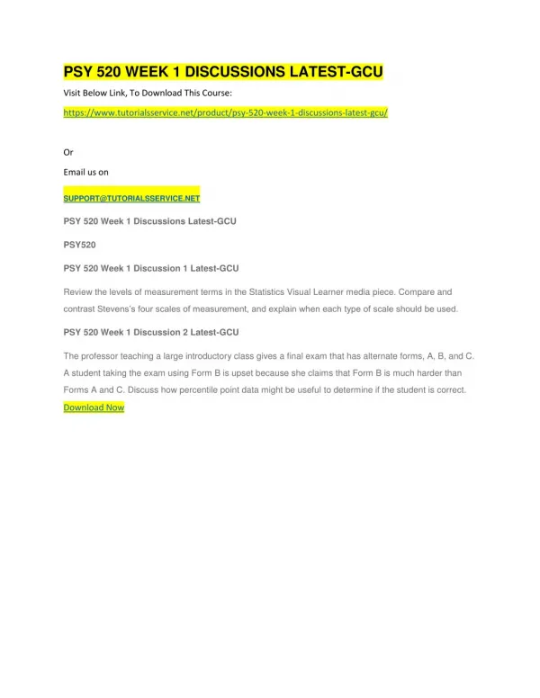 psy 520 week 1 discussions latest gcu