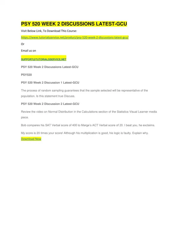 psy 520 week 2 discussions latest gcu
