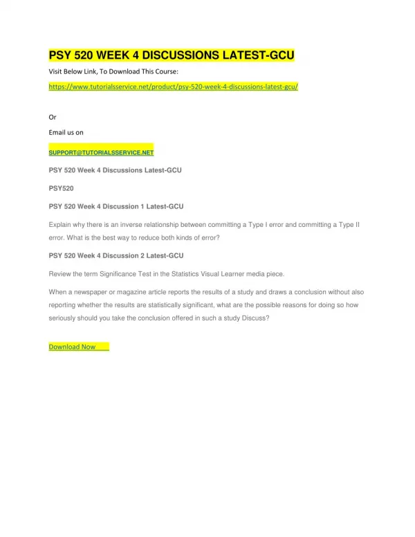 psy 520 week 4 discussions latest gcu