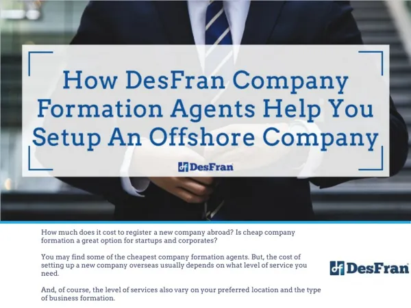 How DesFran Company Formation Agents Help You Setup An Offshore Company