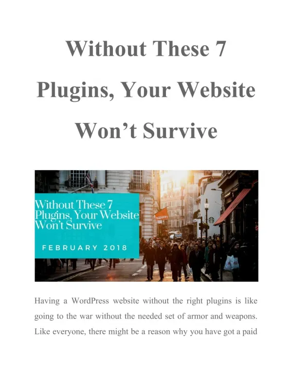 Without These 7 Plugins, Your Website Won’t Survive