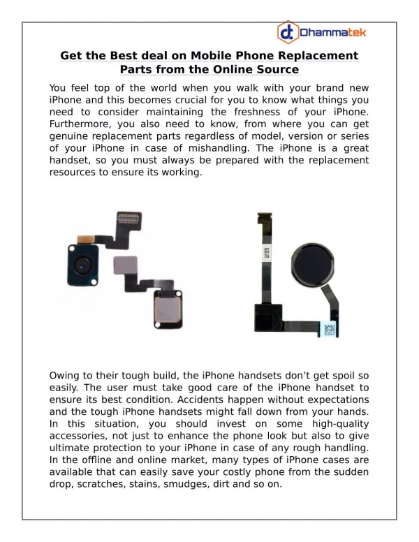 Get the Best deal on Mobile Phone Replacement Parts from the Online Source