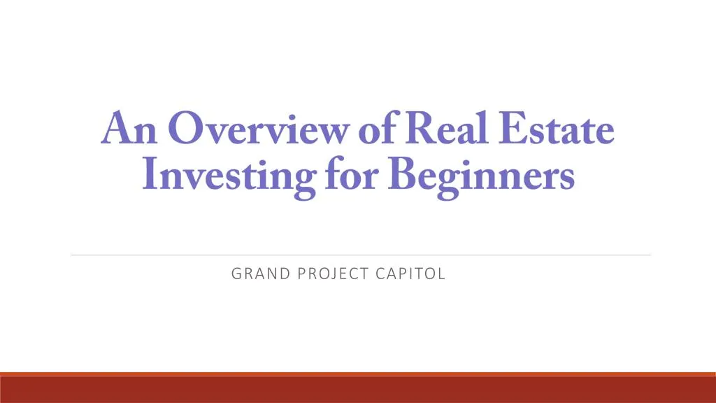 an overview of real estate investing for beginners