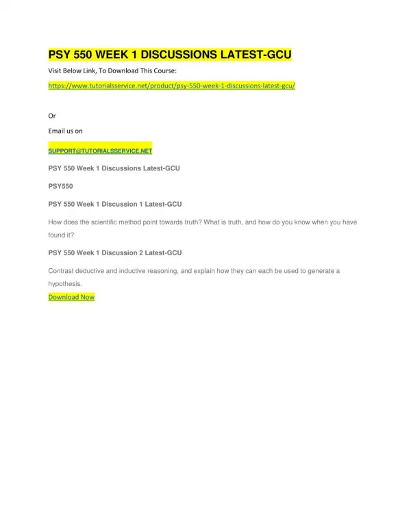 psy 550 week 1 discussions latest gcu