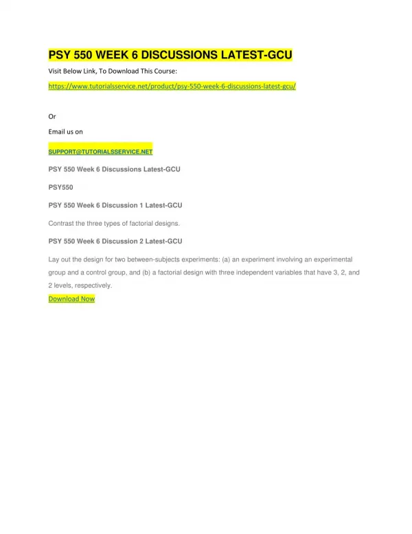 psy 550 week 6 discussions latest gcu