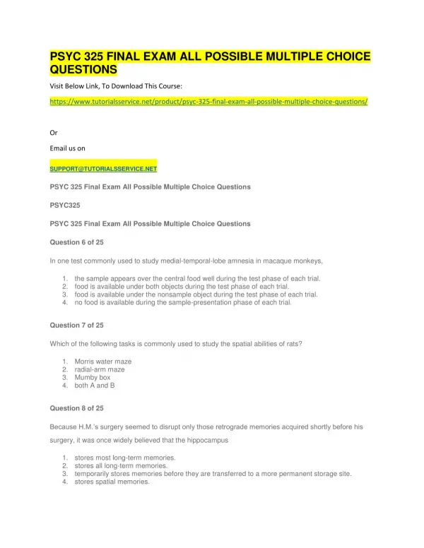 psyc 325 final exam all possible multiple choice