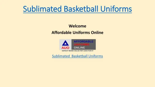 Sublimated Basketball Uniforms