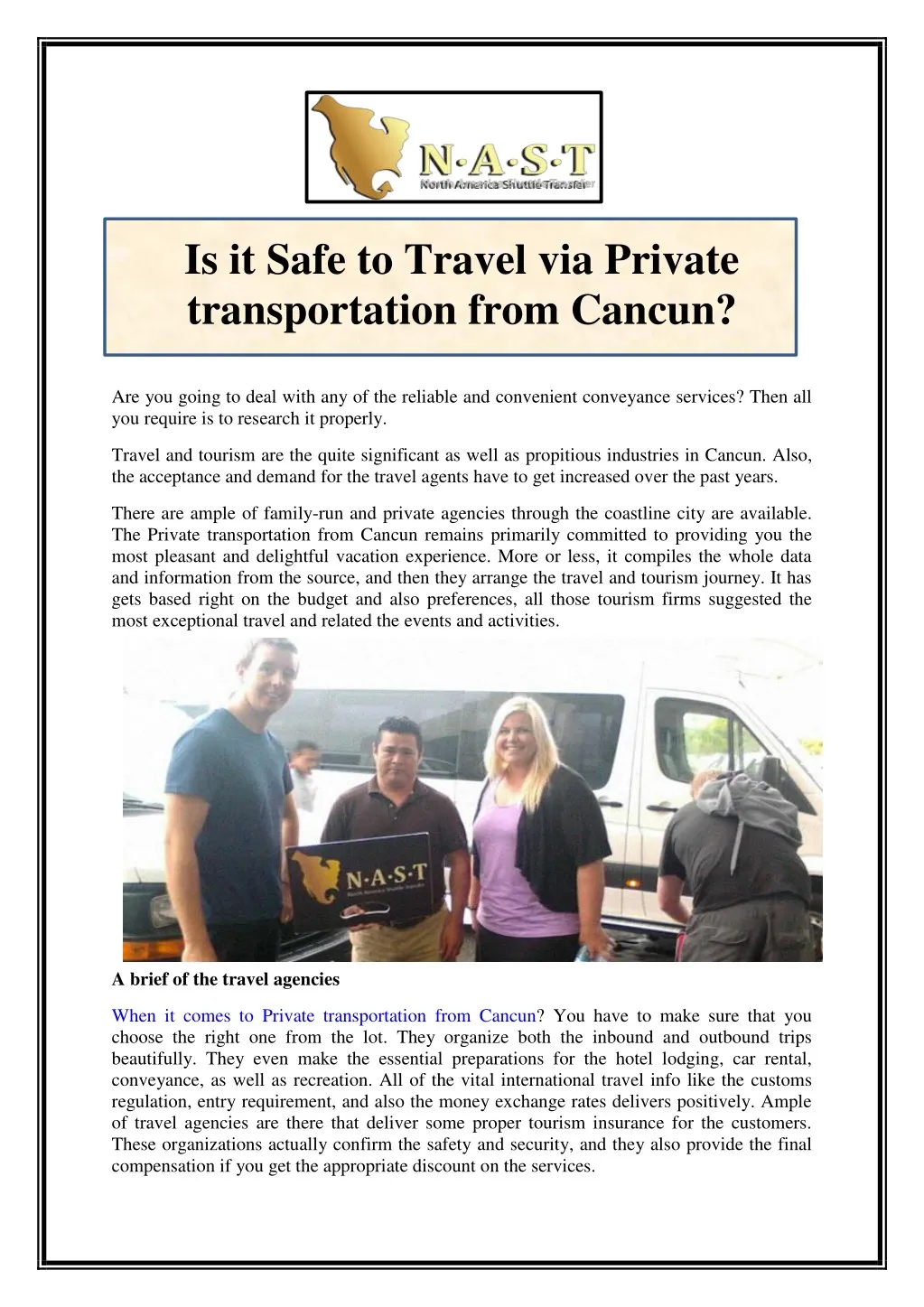 is it safe to travel via private transportation