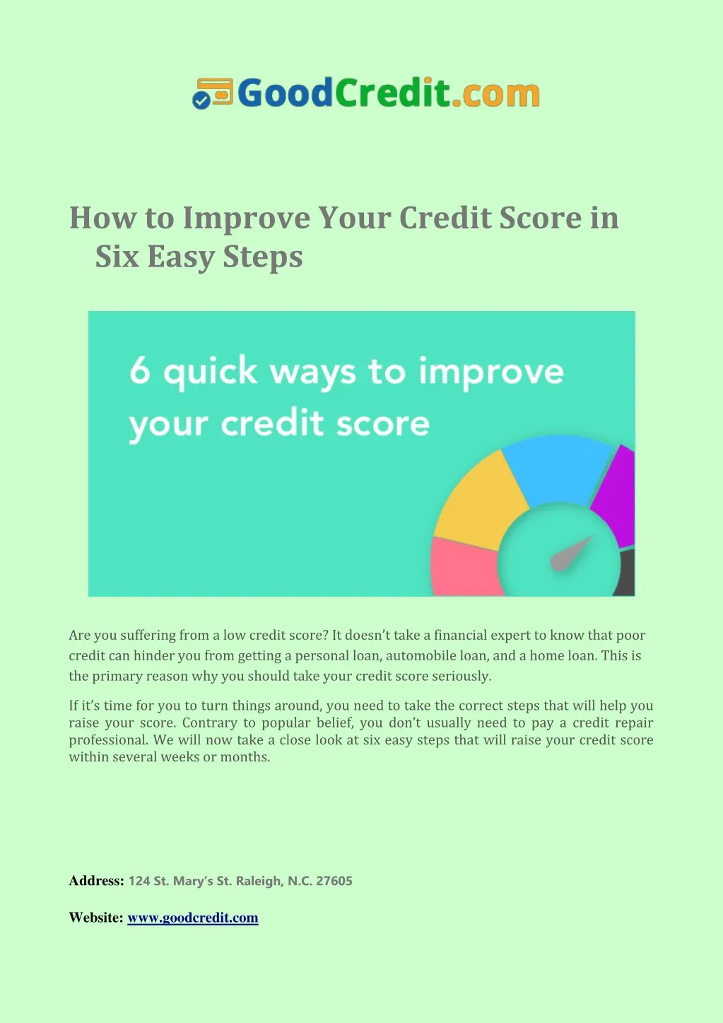how to improve your credit score in six easy steps